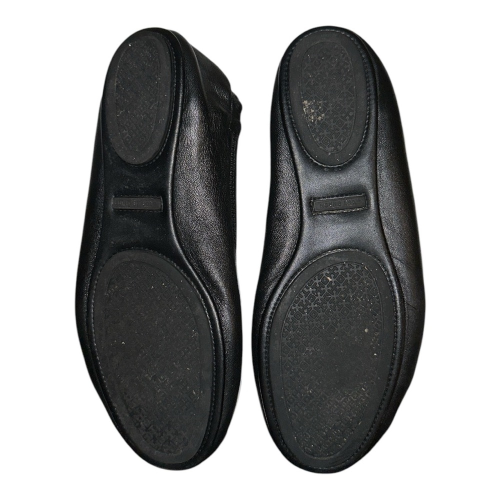 Tory Burch Women's black leather Minnie Travel Ballet Flats Size 41 - Picture 13 of 15